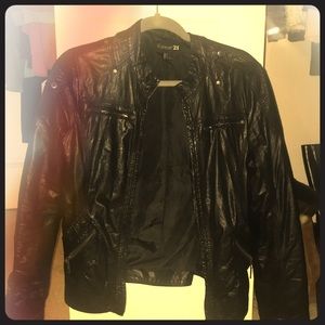 Black leather jacket